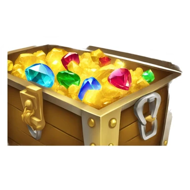 treasure chest open with shining gold and gems inside sticker