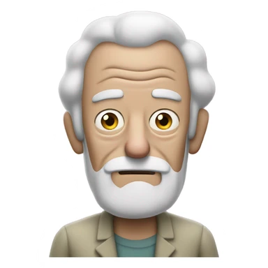 Grand pa rick from Rick and morty no facial hair  sticker
