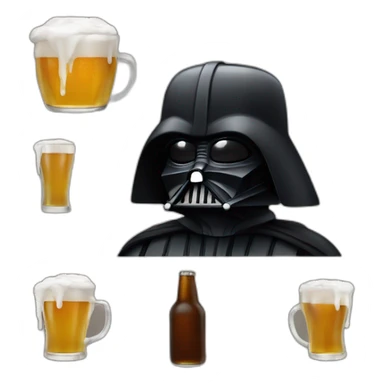 Dark Vador boit une bière sticker