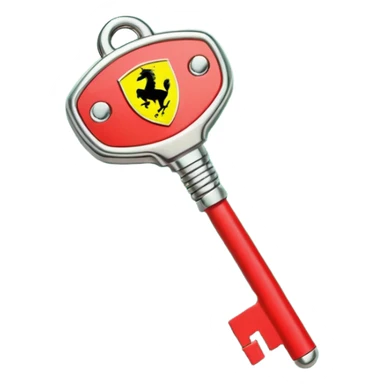 red Ferrari key with a green background sticker