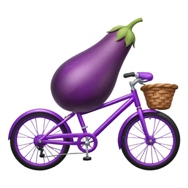Eggplant riding bike sticker