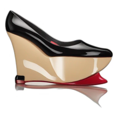 One WEDGE heel LOUBOUTIN black PATENT sticker