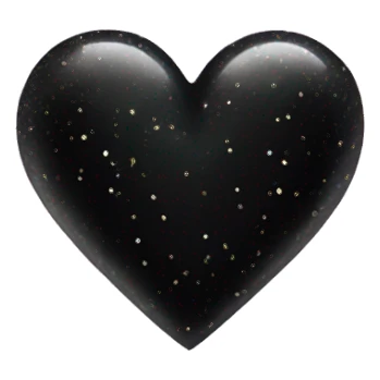 Black heart with sparkles  sticker