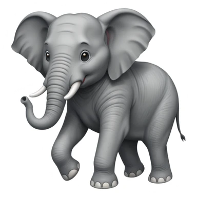 High resolution of a running elephant sticker