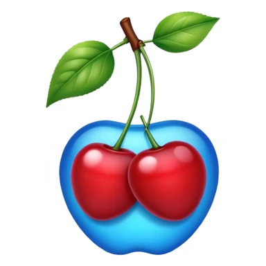 Une  cerise bleu  ios 8 sticker