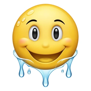 smiley face with water being poured down its throat sticker