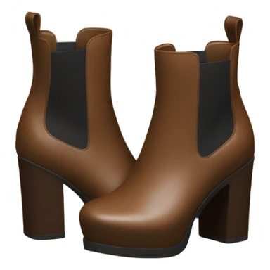 Brown platform heeled boots sticker
