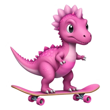 Dinosaur on a skateboard wearing a tutu sticker