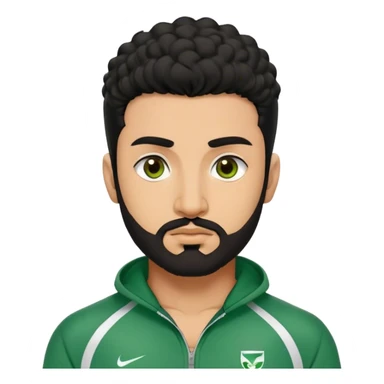 Abdul Ali : Age: Late 20s
Appearance: A strong-built South Asian man with permed hair black hair, a close shave beard, and dark brown eyes.
Outfit: Green player tracksuit  sticker