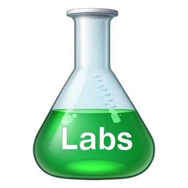 chemist's flask green with labs word sticker