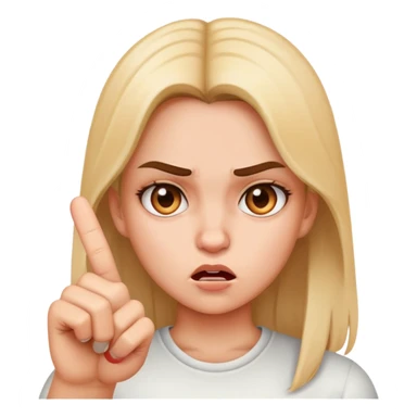 girl with a mad face with middle finger sticker