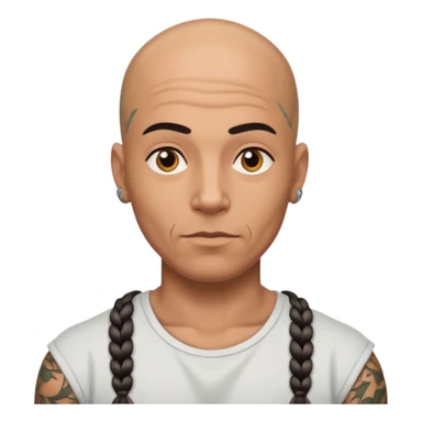 tatooed braded bald man  sticker