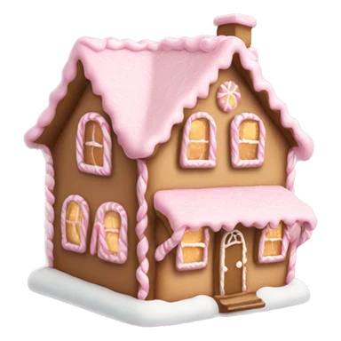 Cosy light pink gingerbread house  sticker
