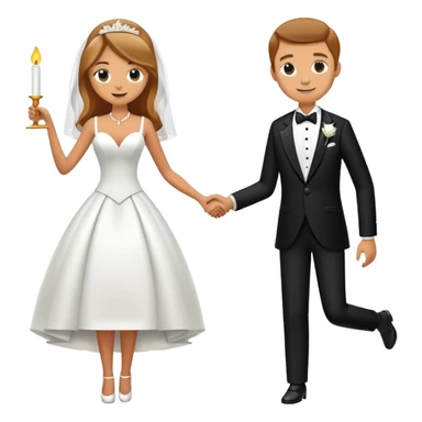 Man and woman sneaking into wedding ceremony together, tiptoeing, both smoking joints, full body view sticker