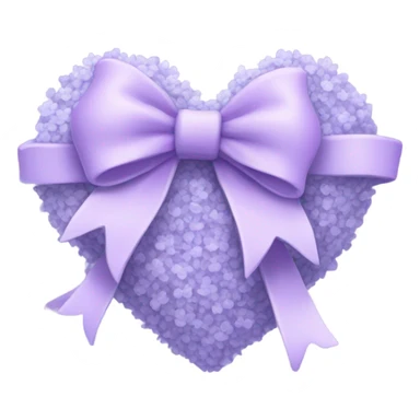 a lavender heart wrapped by a pastel lavender  bow with lavender flowers inside  sticker