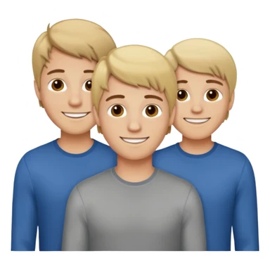 three brothers one blonde two with brown hair sticker