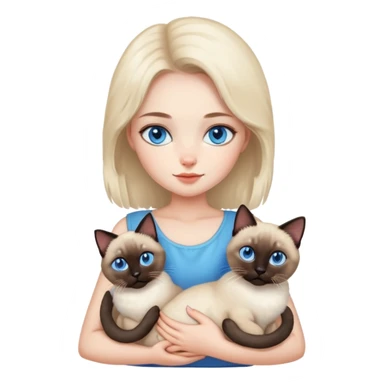 Girl holding a Siamese Cats sticker