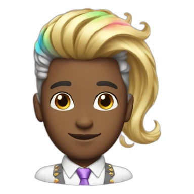 Posh-boy-with-rainbow-unicorn-hair sticker