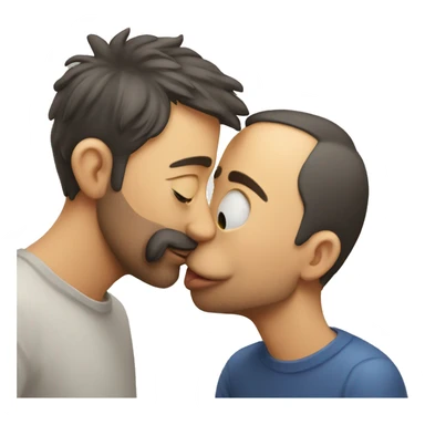 Cat kissing man sticker