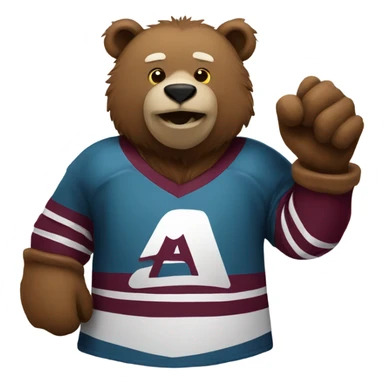 Bear playing hockey maroon jersey sticker