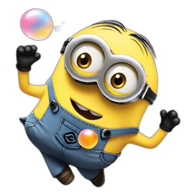 baby minion and minion blowing bubble gum sticker