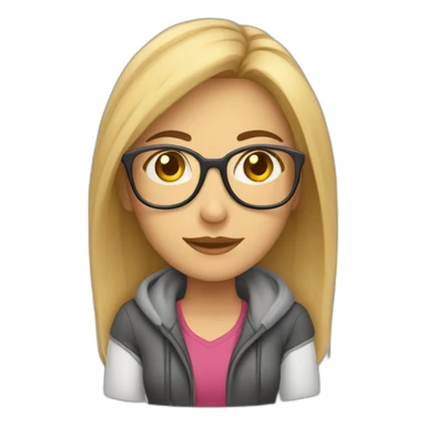 Mujer estudiante mediana edad rubia y con gafas sticker