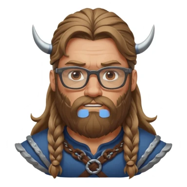 Glasses-Wearing wild viking büst sticker