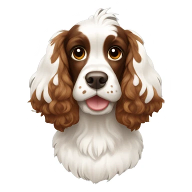 Brown and white Mohawk spotted Cocker spaniel with a Mohawk  sticker