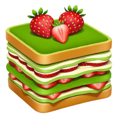 Strawberry matcha sandwich sticker