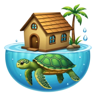 pet turtle in water house sticker