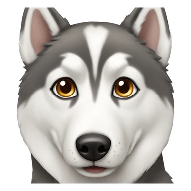 Grey and white husky with brown eyes sticker