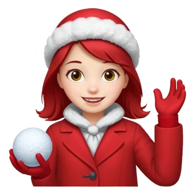 Girl in red with snowball











 sticker