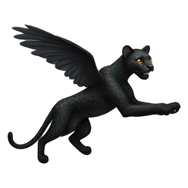 winged black leopard flying sticker
