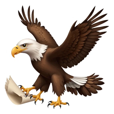 Eagle drag a roll of paper in his legs sticker