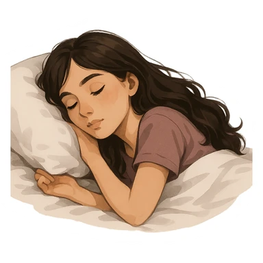 brunette girl sleeping, variation 2 sticker