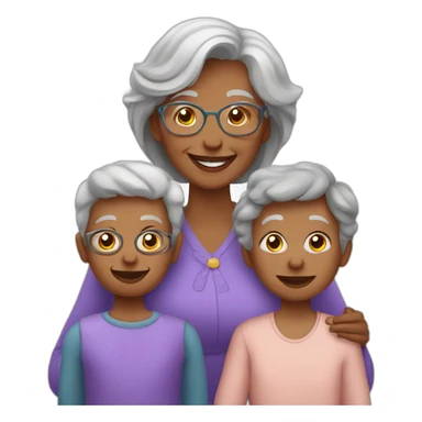 grandmother and grandchildren sticker