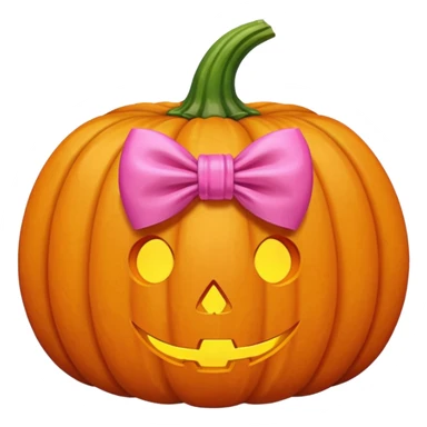 Pumpkin with pink bow sticker