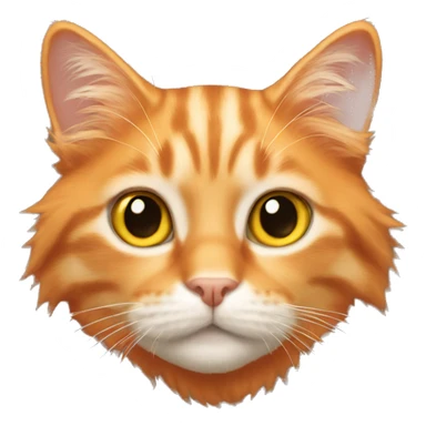 Orange cat long hair  sticker