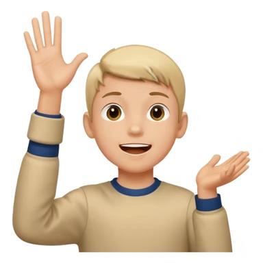 Young boy cheering and clapping sticker