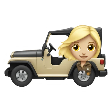 blonde girl driving jeep sticker