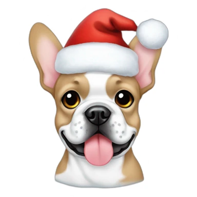 merle frenchie christmas hat sticker