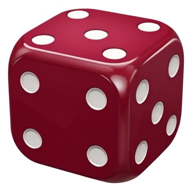 two dices in with burgundy red heart details sticker