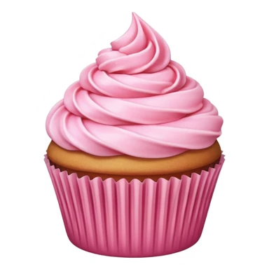 cupcake with pink icing, simple, cute, minimal background sticker