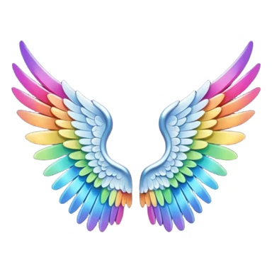 Tiny small mini left and right rainbow angel wings. sticker