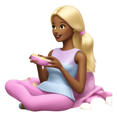 Barbie feeding baby sticker