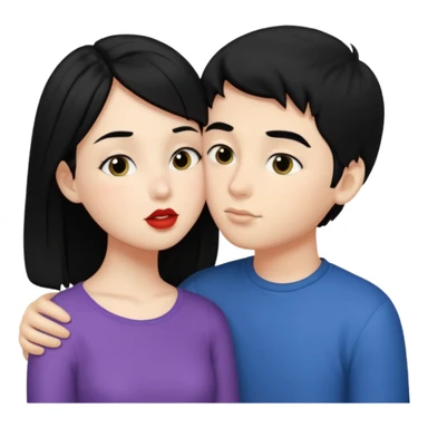 kiss a girl and boy from black hair  sticker