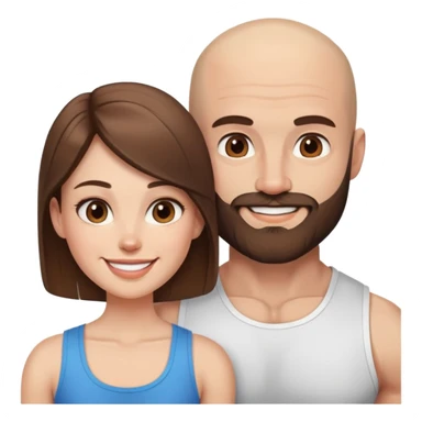 Beautiful light brunette missing her muscular  bald beard husband sticker