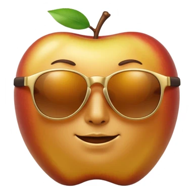 faceless golden apple with sunglasses sticker