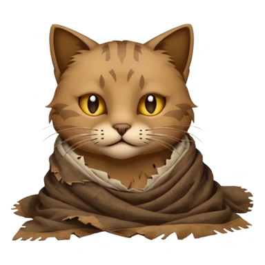 ancient cat with tattered cloth sticker