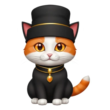 black suited catwith fes hat sticker